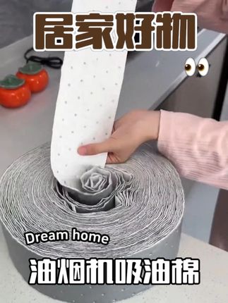 厨房好物 油烟机吸油棉 现在大家都用这个升级款的 #吸油棉 了,不用裁剪直接垫油烟机油槽里就行,油烟机槽里干净又卫生 #方便又实用 #好物推荐 #厨房好物 #吸油棉 #油烟机