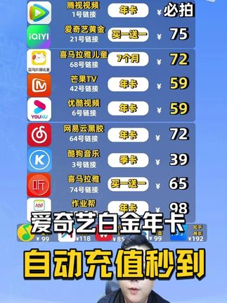爱奇艺白金年卡直充自动充值 直充到账宝~直接拍#爱奇艺会员#爱奇艺电视#奇异果tv #爱奇艺奇异果