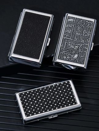 铁夹烟盒粗中细通用双面贴皮防潮抗压便携烟夹香烟盒装烟盒 #香烟盒 #装烟盒 #小盒子 #夹烟盒 #便携烟盒