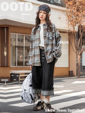 适合8-18岁学生穿的格子衬衫外套来啦,太好搭配衣服了,超好搭配关键很舒服!#秋季穿搭 #衬衫 #童装#女大童#高品质童装