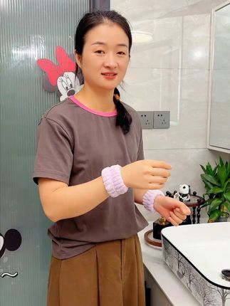 超值!【2对 共4只】洗脸手腕带护腕擦汗防水溅 吸水防湿袖洗漱手环