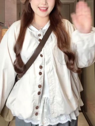 韩系外套蕾丝花边打底衫阔腿裤胖mm2025秋季款显瘦宽松套 #谁穿谁好看 #穿出自信穿出美丽 #美出高级感 #穿搭分享 #女人味
