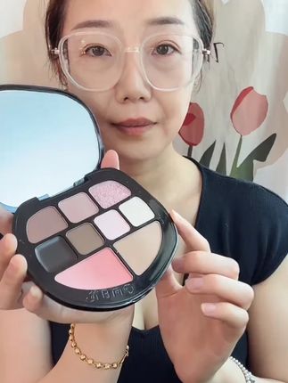 向日花综合盘九色面部综合眼影修容高光提亮春日新手早八换季美妆#向日花综合盘 #化妆 #新手化妆教程 #美妆分享 #新手化妆