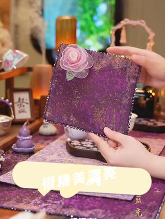 磐皿|景德镇·熹语·紫阙玫瑰鎏金小茶席水钻干泡茶席中式方形布垫#茶空间 #茶席 #茶文化 #香道 #家居软装搭配