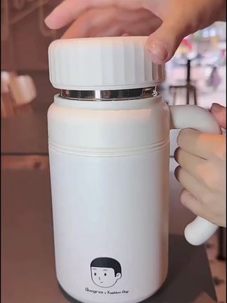 大容量水杯保温杯茶水分离杯女士泡茶杯上班喝水杯子#水杯 #保温杯#泡茶杯