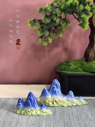 釉色山峦入画来,这般雅致的家居摆件,谁能不爱? #陶瓷工艺 #假山 #精品摆件 #鉴赏 #室内景观