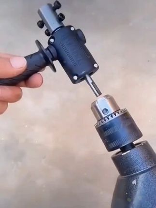 手电钻改电锤冲击钻,家用水泥墙打孔混凝土打孔,大功率轻型小型转换头#手电钻改装   #手电钻改电锤转换头   #高性能实用工具   #五金工具