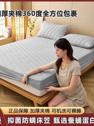 爆款蚕蛹蛋白床笠夹棉加厚保护罩亲肤柔软防滑透气可机洗四季款#四季款 #床笠 #夹棉加厚保护罩 #夹棉加厚 #家纺床上用品
