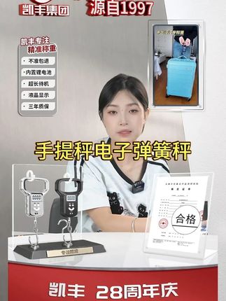 凯丰手提秤电子弹簧秤钩钩称行李秤厨房用买菜秤小型小吊秤克重称