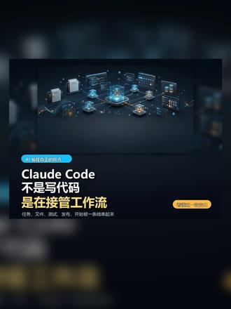 Claude Code不是写代码,是接管工作流 别只看它会不会写代码。真正的变化是:AI正在进入终端、文件、测试和任务看板,变成一个可验证的执行系统。泡沫是迷信,革命是重构工作流。#ClaudeCode #AI工具 #AI编程 #人工智能 #工作流引擎