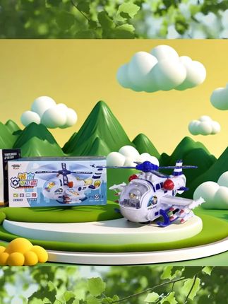 1-6周岁宝宝电动万向灯光直升机玩具带包装音乐男孩飞机模型电动 #声光玩具 #启蒙玩具 #益智玩具