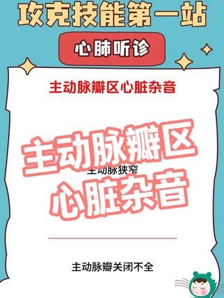 心肺听诊 主动脉瓣区心脏杂音 #医学#医学生#医学科普#临床#听诊
