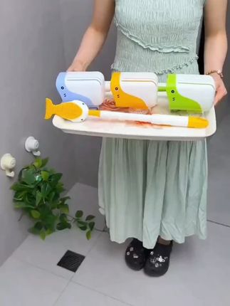 喷喷鲸吸盘式加液马桶刷家用无死角卫生间壁挂硅胶双头洗厕所刷子#马桶刷 #吸盘式马桶刷 #加液马桶刷 #卫生间清洁 #家用好物