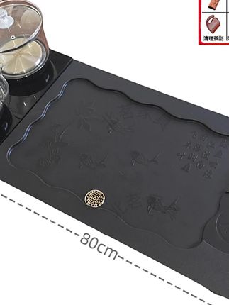 #茶盘 乌金石合成茶盘茶台烧水壶电磁炉茶桌椅茶具套装家用一体#乌金石茶盘 #茶台 #家用茶盘 #茶盘推荐