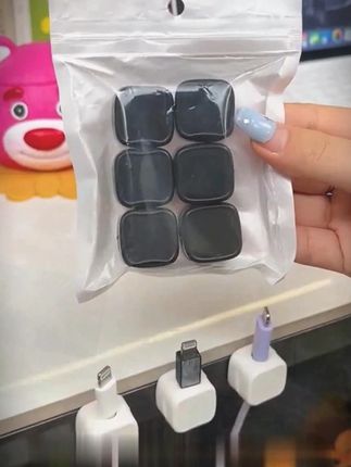磁吸充电线数据线收纳办公桌面鼠标线固定线无痕自粘绕线器