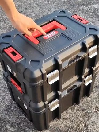 德力西黑武士加厚工具收纳箱家用双层手提式超大工业级多功能车载 #工具箱 #工具收纳箱 #五金工具箱 #收纳箱 #德力西工具箱
