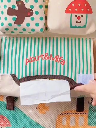 【托意】车载多功能收纳袋汽车座椅后背挂袋纸巾盒卡通置物袋垃圾桶
