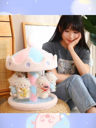 bunnu旋转娃屋玩偶毛绒玩具会转动的木马娃娃挂件生日礼物送女生#旋转娃屋玩偶 #生日礼物 #女生礼物 #毛绒玩具 #bunnu
