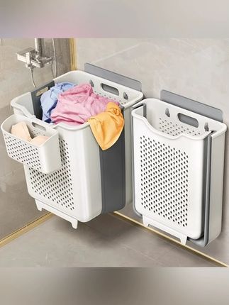 #脏衣篓 #免打孔脏衣篓 #折叠脏衣篓 #收纳筐 #收纳桶 免打孔脏衣篓可折叠浴室放衣服大号收纳桶洗衣篓脏衣收纳筐
