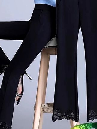 #显高显瘦显腿长 蕾丝诱惑高腰显瘦微喇叭裤女小个子九分休闲微喇阔腿裤#百搭阔腿裤 #厂家直发品质保证 #爆款热卖中 @DOU+小助手 @巨量千川