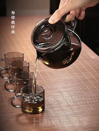 玻璃茶壶过滤泡茶壶耐高温家用煮茶单壶加厚小花茶壶功夫茶具#茶器之美 #茶具 #茶生活 #茶具好物推荐 #茶壶