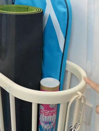 瑜伽垫收纳筐带轮家用运动工具篮球类用品大容量置物神器置物架