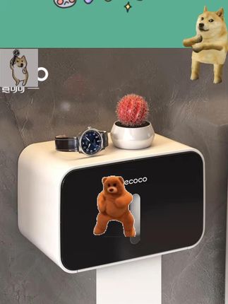 ecoco简约纸巾盒卫生间厕纸盒置物架厕所免打孔防水抽纸卷纸筒A  #卫生间纸巾盒  #免打孔  #防水纸筒  #ecoco产品  #抽纸卷纸收纳