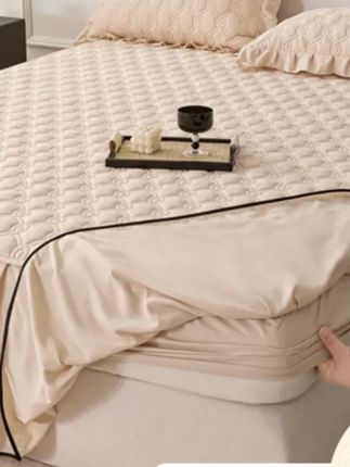 #床单 水洗棉大豆夹棉床裙款床笠二合一纯色加厚床套罩防滑床单#床单推荐 #床笠 #床笠推荐 #床裙