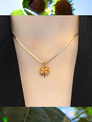 钛钢项链 四叶草蛇骨项链女新高级设计感轻奢时尚百搭锁骨链配饰钛钢项链 四叶草蛇骨项链女新高级设计感轻奢时尚百搭锁骨链配饰