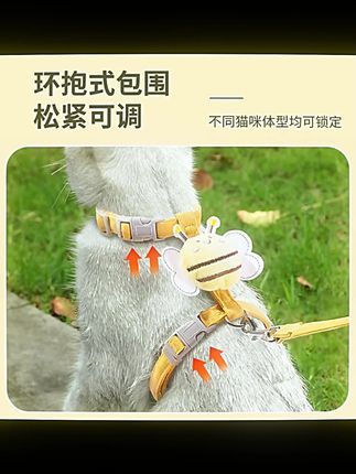 猫咪牵引绳防挣脱外出专用宠物兔子背心遛猫专用溜小猫链子猫绳子#猫咪牵引绳 #宠物用品 #猫咪外出 #防挣脱 #兔子背心