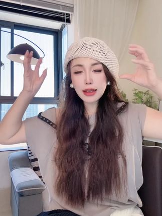 花儿少年秦岚同款帽子春夏镂空贝雷帽针织画家帽女薄款夏针织帽子#贝雷帽 #针织帽子 #画家帽子