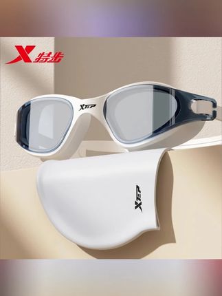 特步成人泳镜中框男士女士防水防雾高清游泳镜平光男款护目镜#中框泳镜 #成人泳镜 #高清游泳镜 #护目镜
