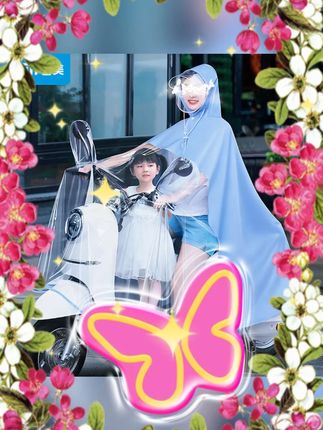 #亲子电动车雨衣 #双人雨衣 #透明雨披 #防暴雨雨衣 #母子雨衣 备美母子亲子电动车加大双人电瓶车新款透明女时尚全身防暴雨雨衣