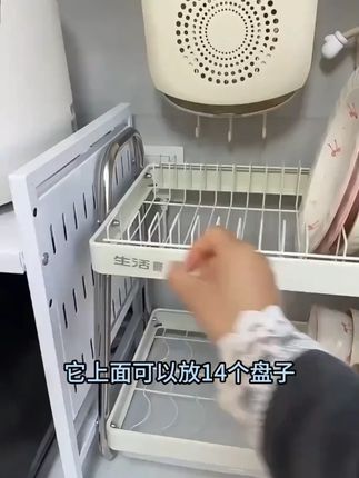 生活宣言碗筷置物架厨房家用双层碗碟收纳架厨房多功能沥水架#厨房收纳 #碗筷置物架 #双层沥水架 #厨房好物 #家用收纳