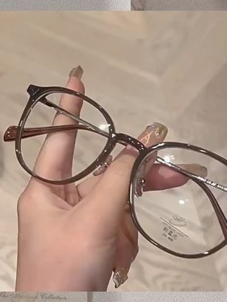 小红书冷茶色超轻近视眼镜女有度数学生男显脸小方圆脸素颜神器潮 #时尚与眼镜 #高颜值眼镜 #眼镜
