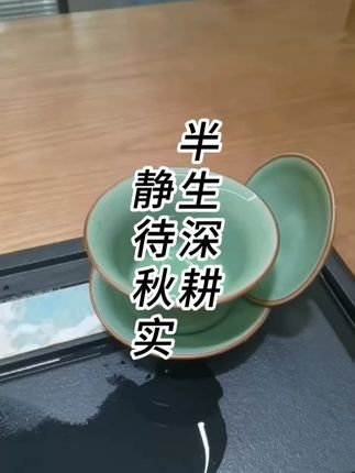 开片可养 汝窑三才盖碗 #汝窑茶具 #三才盖碗泡茶 #茶具 #茶生活