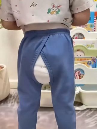 宝宝开裆裤春秋款儿童裤子开裆长裤秋季居家外穿A类纯棉男女童家居裤