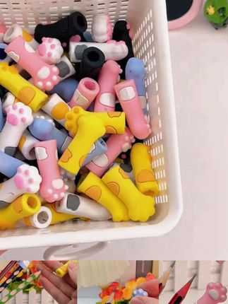 猫爪铅笔帽保护套小学生可爱卡通男女孩软硅胶防摔通用铅笔帽耐用#文具控 #文具推荐 #儿童必备 #笔帽推荐 #铅笔保护套