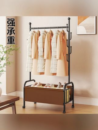 家用挂衣架落地衣帽架客厅可移动衣服架房间阳台立式衣架子晾衣架 想要简约挂衣不单调,快来试试这款#衣帽架 #收纳整理 #家居生活  ,碳钢的架子稳定不慌,关键还好看#收纳整理  #家居好物