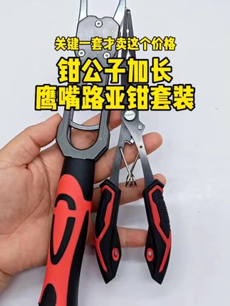 钳公子加长鹰嘴路亚钳钓鱼钳多功能钓鱼剪大力马鱼线剪带称控鱼器#路亚钳 #钓鱼钳 #多功能钓鱼剪 #钓鱼工具 #钳公子