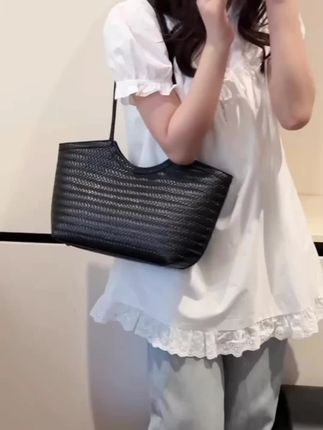 复古托特包包女士2025新款高级质感小众通勤编织手提菜篮子单肩包#女士包包 #复古托特包 #小众时尚 #通勤包 #编织包