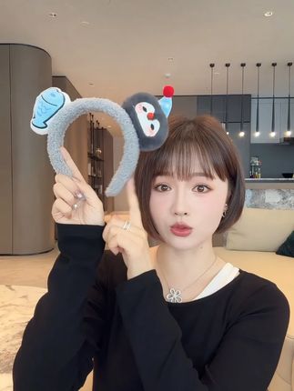 福利品!很好看,戴着又舒服的企鹅小鱼发箍💖#毛绒发箍 #可爱发箍 #洗脸发箍