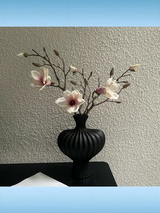 【柿吉】望春仿真玉兰花棕色粗砂花瓶套装仿真花绢花桌面客厅摆件 #柿吉望春仿真花 #玉兰花粗砂花瓶套装 #仿真绢花摆件 #桌面客厅装饰 #花瓶套装