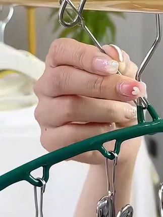 不锈钢袜子晾衣架多夹子防风挂袜子架多功能内衣裤晒袜子家用神器 #多功能衣架