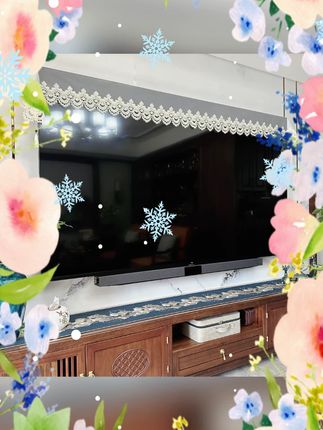 #电视机盖巾 #欧根纱 #手工 #桌旗 #凤尾花边 展翼 【40宽】高档欧根纱 手工电视机盖巾 凤尾花边 桌旗