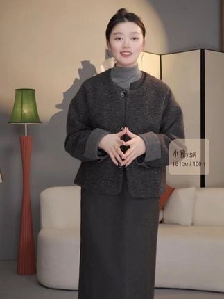 羊毛呢小香风外套秋冬新款气质百搭宽松显瘦外套#保暖又好看 #优雅气质