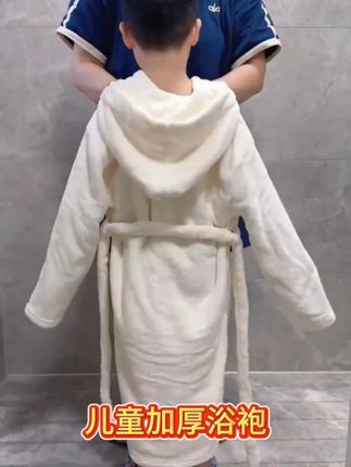 男女童加绒浴袍!秋冬保暖毛巾料,吸水速干宝宝睡袍