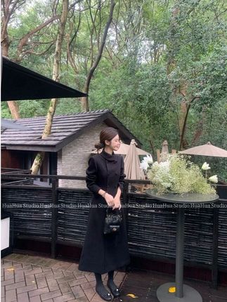 奥黛丽韩版小翻领分割线双排扣小香设计感毛呢大衣 #ootd穿搭#今天穿什么#通勤搭配#小众设计感#时髦精