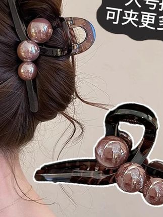 玫乐中号氛围感刘海盘发鲨鱼夹发夹后脑勺抓夹后脑勺上班族发饰#鲨鱼夹 #盘发神器 #氛围感发夹 #上班族发饰 #刘海盘发夹
