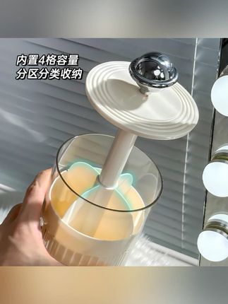 新款自动升降按压化妆刷收纳筒梳妆台桌面化妆品收纳盒眉笔刷子桶 #阿文 #收纳盒 #刷子桶 #阿文推荐 #好物分享